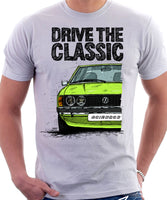 Drive The Classic VW Scirocco Mk1. T-shirt in White Colour