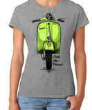 Ride The Classic Vespa. Women T-shirt in Heather Grey Colour