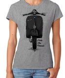 Ride The Classic Vespa. Women T-shirt in Heather Grey Colour