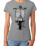 Ride The Classic Vespa. Women T-shirt in Heather Grey Colour