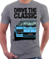 Drive The Classic Chevrolet Camaro 3 Gen Z28 Early Model. T-shirt in Heather Grey Colour