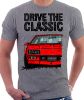 Drive The Classic Chevrolet Camaro 3 Gen Z28 Late Model. T-shirt in Heather Grey Colour