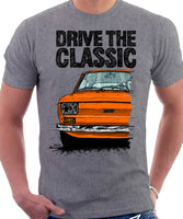 Drive The Classic Fiat 126 Early Model. T-shirt in Heather Grey Colour