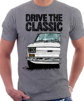 Drive The Classic Fiat 126 Early Model. T-shirt in Heather Grey Colour