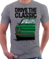 Drive The Classic Fiat 126 Late Model. T-shirt in Heather Grey Colour