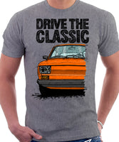 Drive The Classic Fiat 126 Late Model. T-shirt in Heather Grey Colour