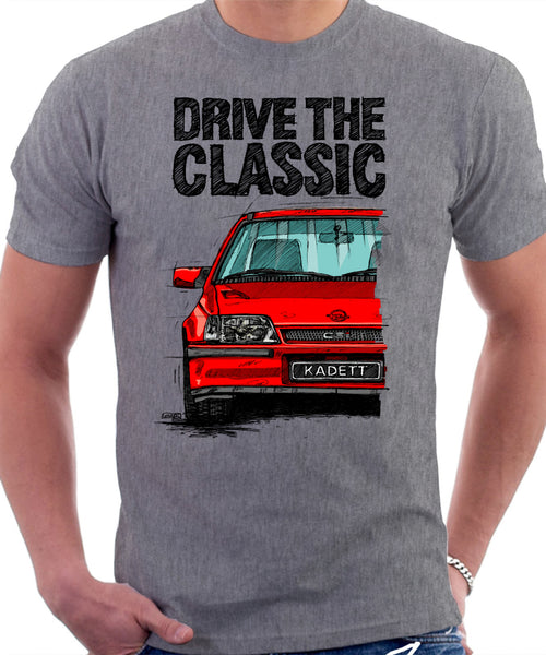 Drive The Classic Opel Kadett E GSI. T-shirt in Heather Grey Colour