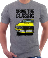 Drive The Classic Toyota Celica 1st Generation GT USDM Late Models. T-shirt in Heather Grey Colour