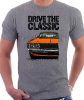 Drive The Classic Toyota Celica 1st Generation GT Early Models. T-shirt in Heather Grey Colour