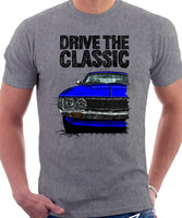 Drive The Classic Toyota Celica 1st Generation ST Late Models. T-shirt in Heather Grey Colour