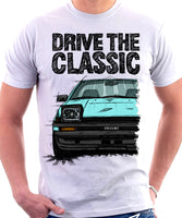 Drive The Classic Toyota AE86 Trueno Early Model. T-shirt in White Colour