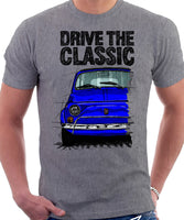 Drive The Classic Fiat 500 L. T-shirt in Heather Grey Colour