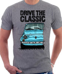 Drive The Classic Fiat 500 L Straight Bumper. T-shirt in Heather Grey Colour