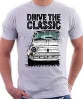 Drive The Classic Fiat 500 L. T-shirt in White Colour