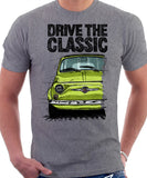 Drive The Classic Fiat 500 Abarth. T-shirt in Heather Grey Colour