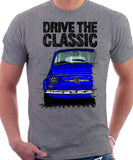 Drive The Classic Fiat 500 Abarth. T-shirt in Heather Grey Colour