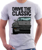 Drive The Classic Jaguar XJ-S Early Model Round Headlights. T-shirt in White Colour