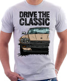 Drive The Classic Jaguar XJ-S Early Model Round Headlights. T-shirt in White Colour