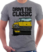 Drive The Classic Jaguar XJ-S Early Model Round Headlights. T-shirt in Heather Grey Colour