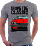 Drive The Classic Jaguar XJ-S Late Model Round Headlights. T-shirt in Heather Grey Colour