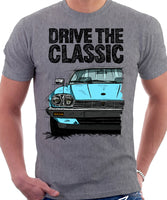 Drive The Classic Jaguar XJ-S Late Model Round Headlights. T-shirt in Heather Grey Colour