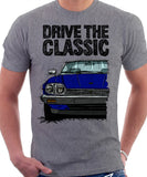 Drive The Classic Jaguar XJ-S Late Model Round Headlights. T-shirt in Heather Grey Colour