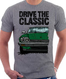 Drive The Classic Jaguar XJ-S Late Model Round Headlights. T-shirt in Heather Grey Colour