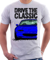 Drive The Classic Mazda MX5 1st Generation. T-shirt in White Colour