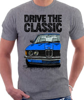 Drive The Classic BMW E21 Double Headlights. T-shirt in Heather Grey Colour