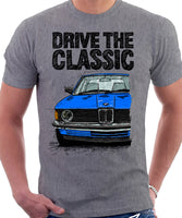 Drive The Classic BMW E21 Single Headlights. T-shirt in Heather Grey Colour