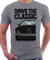 Drive The Classic BMW E21 Single Headlights. T-shirt in Heather Grey Colour