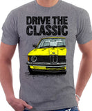 Drive The Classic BMW E21 Single Headlights. T-shirt in Heather Grey Colour