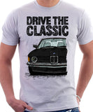 Drive The Classic BMW E21 Single Headlights. T-shirt in White Colour