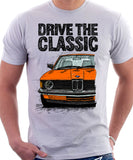 Drive The Classic BMW E21 Single Headlights. T-shirt in White Colour