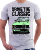 Drive The Classic BMW E21 Single Headlights. T-shirt in White Colour