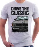 Drive The Classic BMW E21 Single Headlights. T-shirt in White Colour