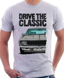 Drive The Classic Chevrolet Camaro RS 1969. T-shirt in White Color