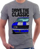 Drive The Classic Chevrolet Camaro SS 1969. T-shirt in Heather Grey Color