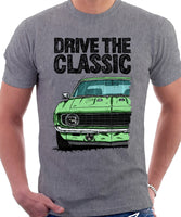 Drive The Classic Chevrolet Camaro SS 1969. T-shirt in Heather Grey Color