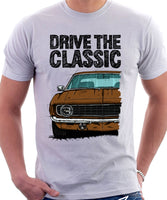 Drive The Classic Chevrolet Camaro 1969. T-shirt in White Color