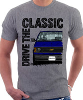 Drive The Classic Chevrolet Astro 1 Black Bumper. T-shirt in Heather Grey Colour