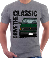 Drive The Classic Chevrolet Astro 1 Black Bumper. T-shirt in Heather Grey Colour