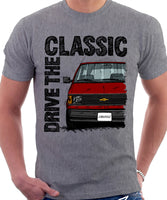 Drive The Classic Chevrolet Astro 1 Black Bumper. T-shirt in Heather Grey Colour