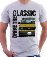 Drive The Classic Chevrolet Astro 1 Black Bumper. T-shirt in White Colour