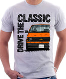 Drive The Classic Chevrolet Astro 1 Black Bumper. T-shirt in White Colour