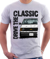 Drive The Classic Chevrolet Astro 1 Black Bumper. T-shirt in White Colour