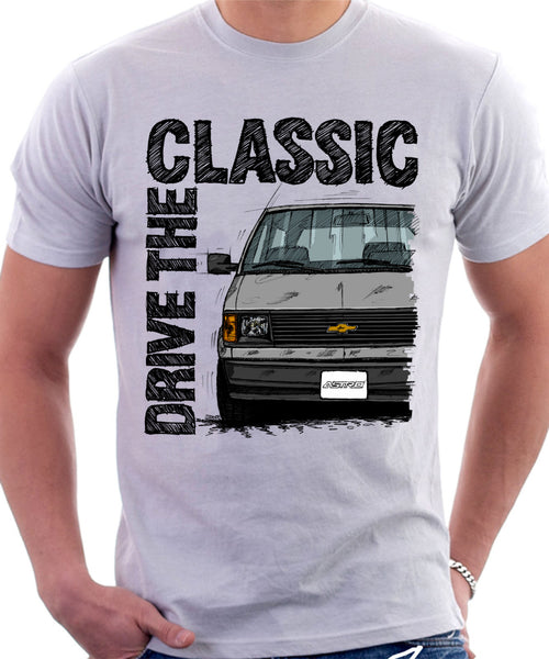 Drive The Classic Chevrolet Astro 1 Black Bumper. T-shirt in White Colour