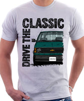 Drive The Classic Chevrolet Astro 1 Black Bumper. T-shirt in White Colour