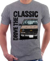 Drive The Classic Chevrolet Astro 1 Chrome Bumper. T-shirt in Heather Grey Colour