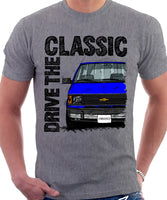 Drive The Classic Chevrolet Astro 1 Chrome Bumper. T-shirt in Heather Grey Colour